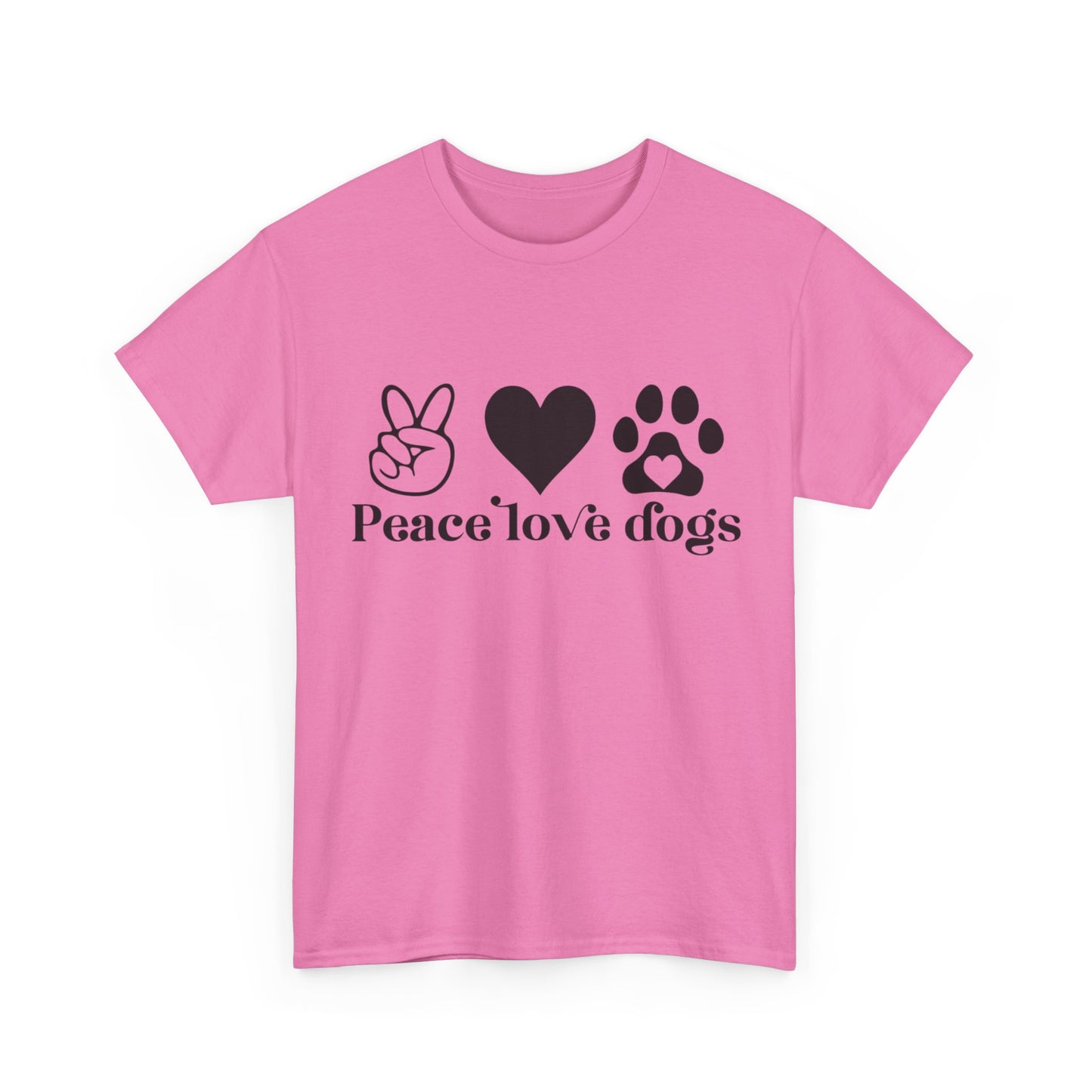 Peace Love Dogs Unisex Heavy Cotton Tee | Dog Lover Gift, Casual Wear, Animal Rescue Support, Pet Owner Tee, Everyday Comfort
