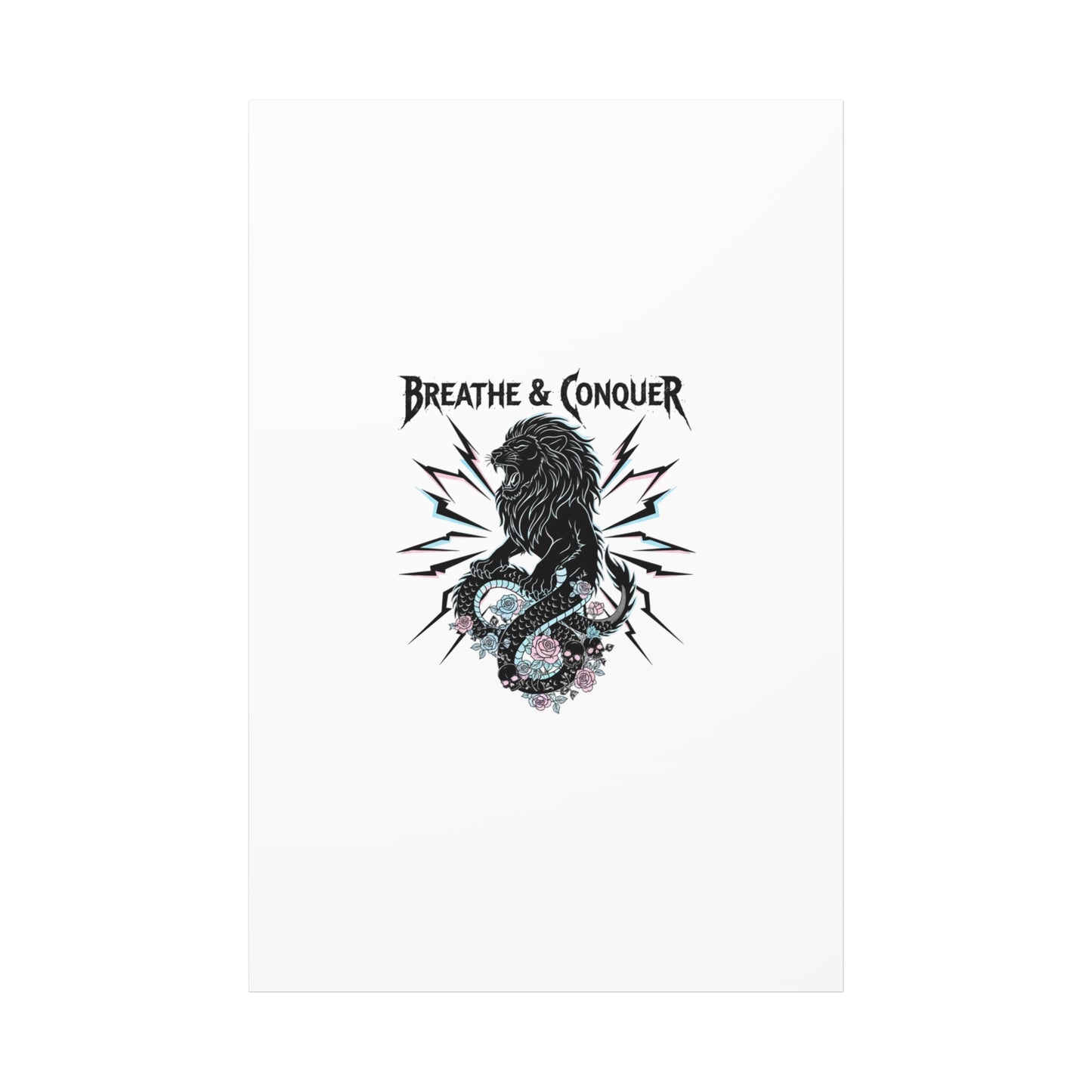 Breathe & Conquer Canvas | Matte Stretched Wall Art, Heavy Metal Wellness