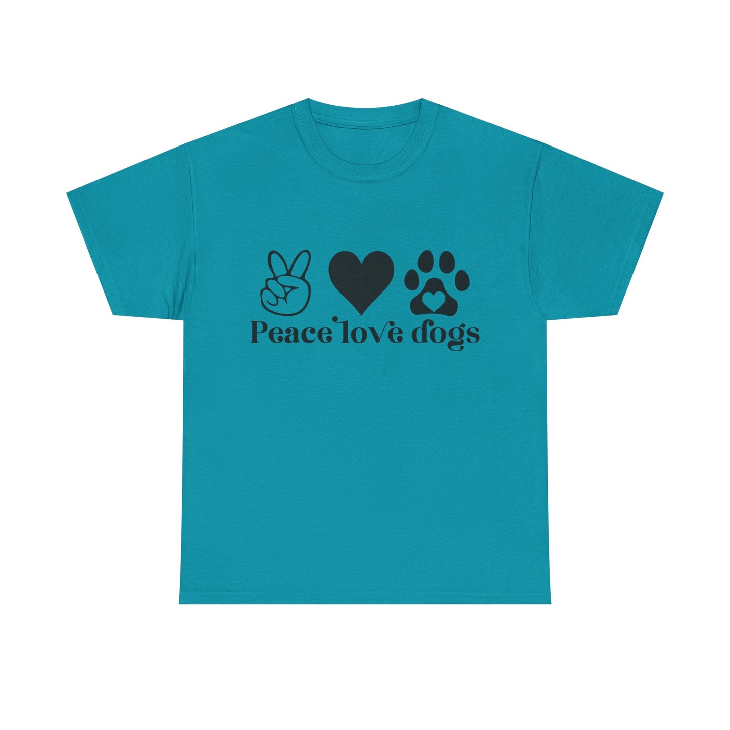 Peace Love Dogs Unisex Heavy Cotton Tee | Dog Lover Gift, Casual Wear, Animal Rescue Support, Pet Owner Tee, Everyday Comfort