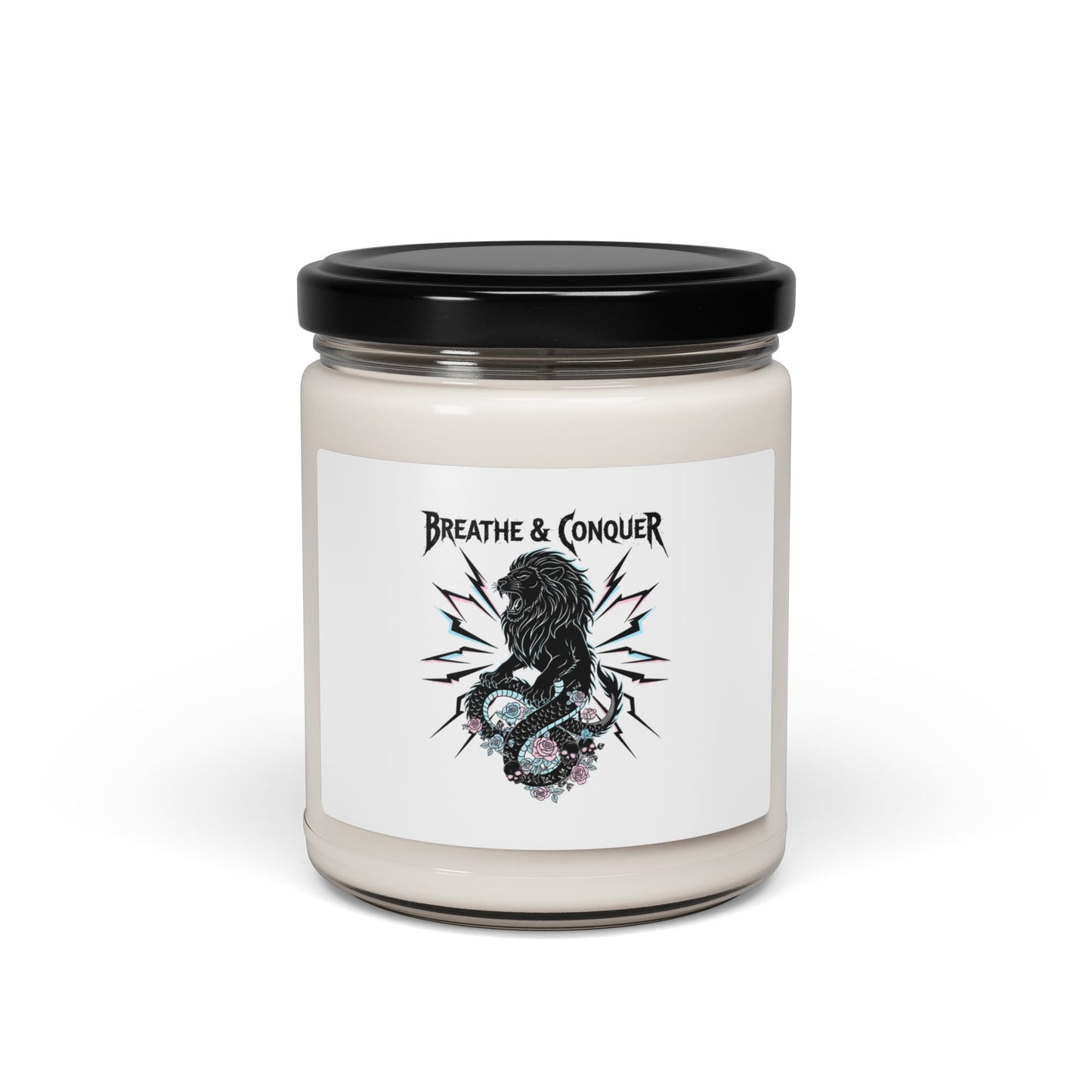 Breathe & Conquer Candle, Scented Soy 9oz | Heavy Metal Wellness, Gothic Self-Care
