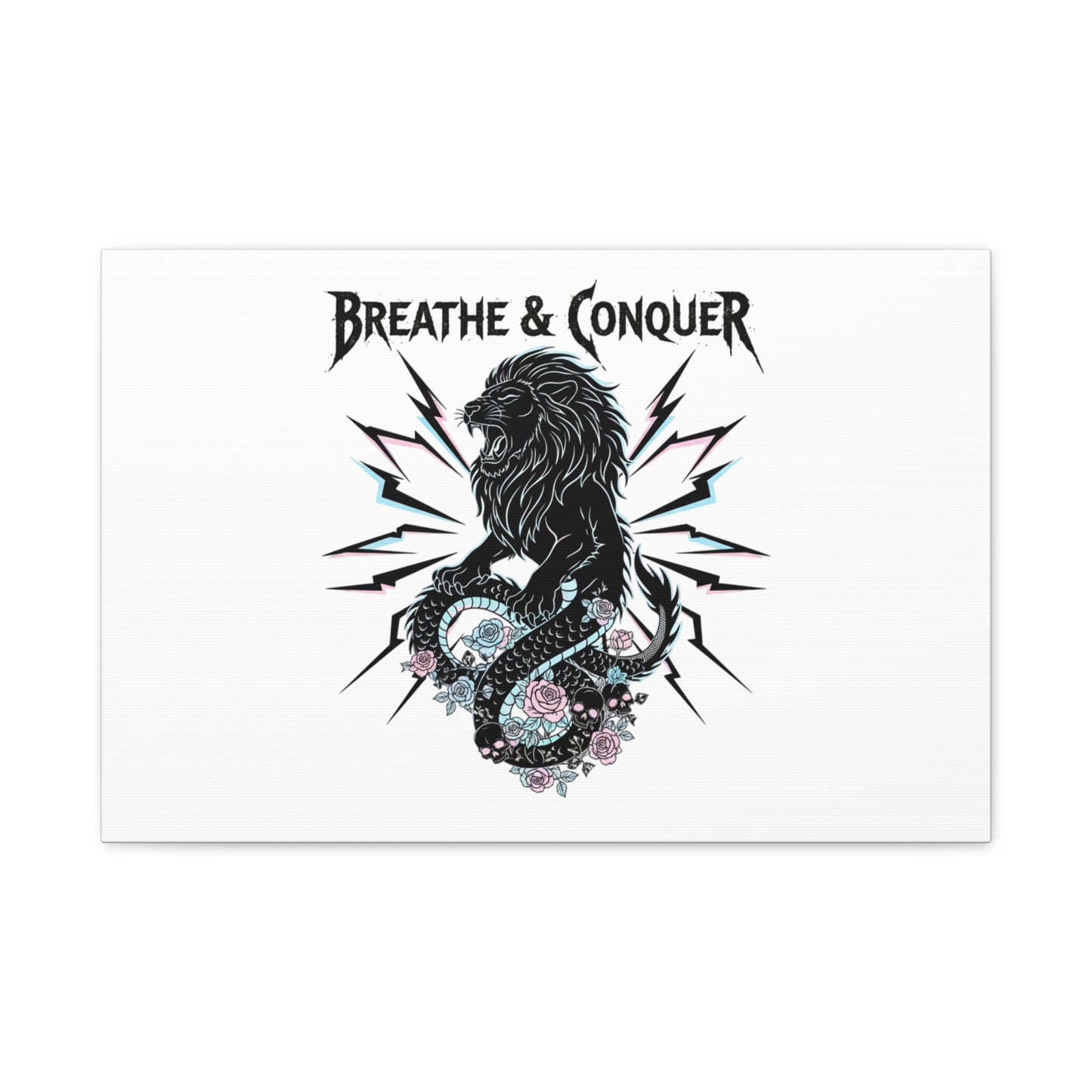 Breathe & Conquer Canvas | Matte Stretched Wall Art, Heavy Metal Wellness