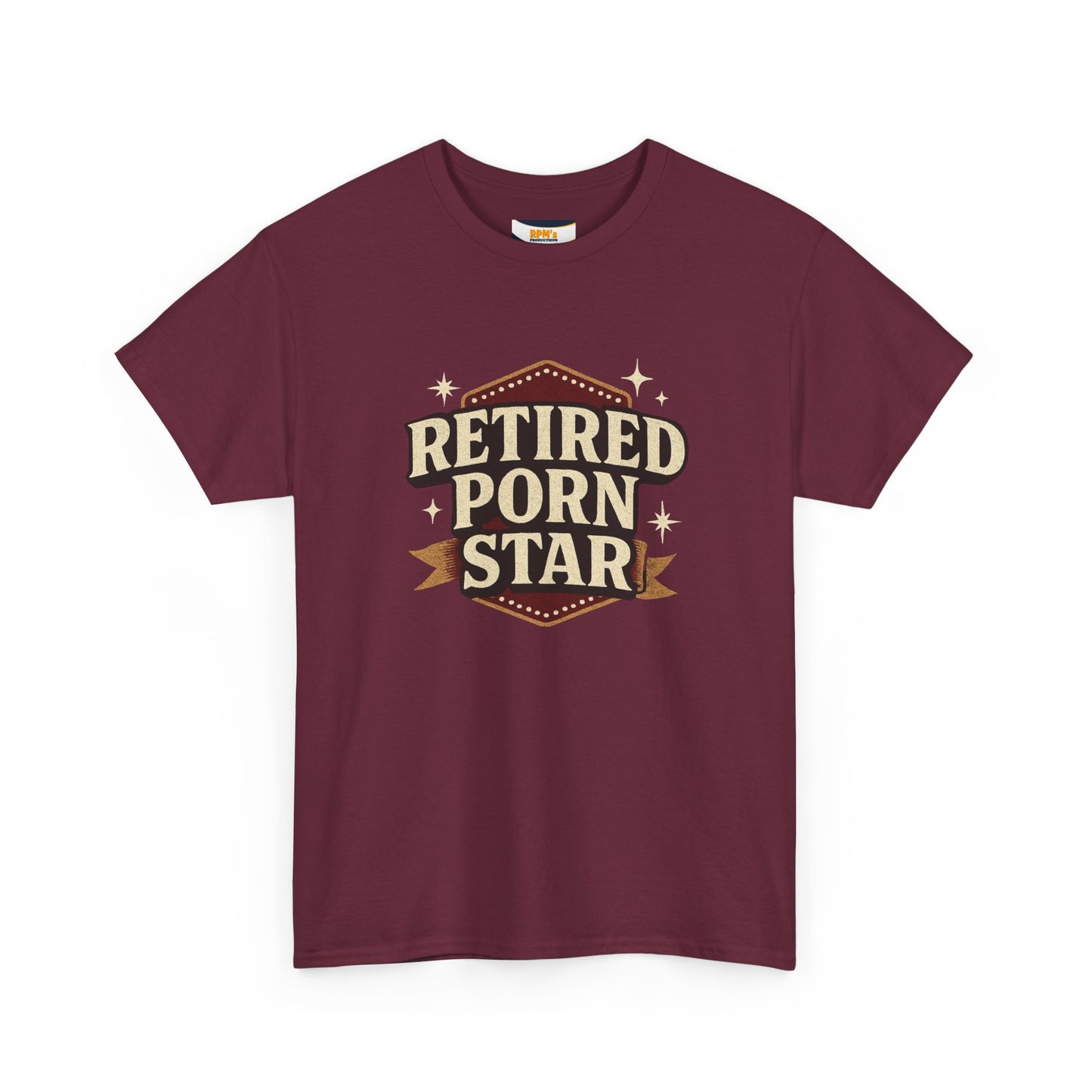 Retired Porn Star Unisex Heavy Cotton Tee, Funny Gift, Party Tee, Humorous Shirt, Adult Humor Apparel, Birthday Present