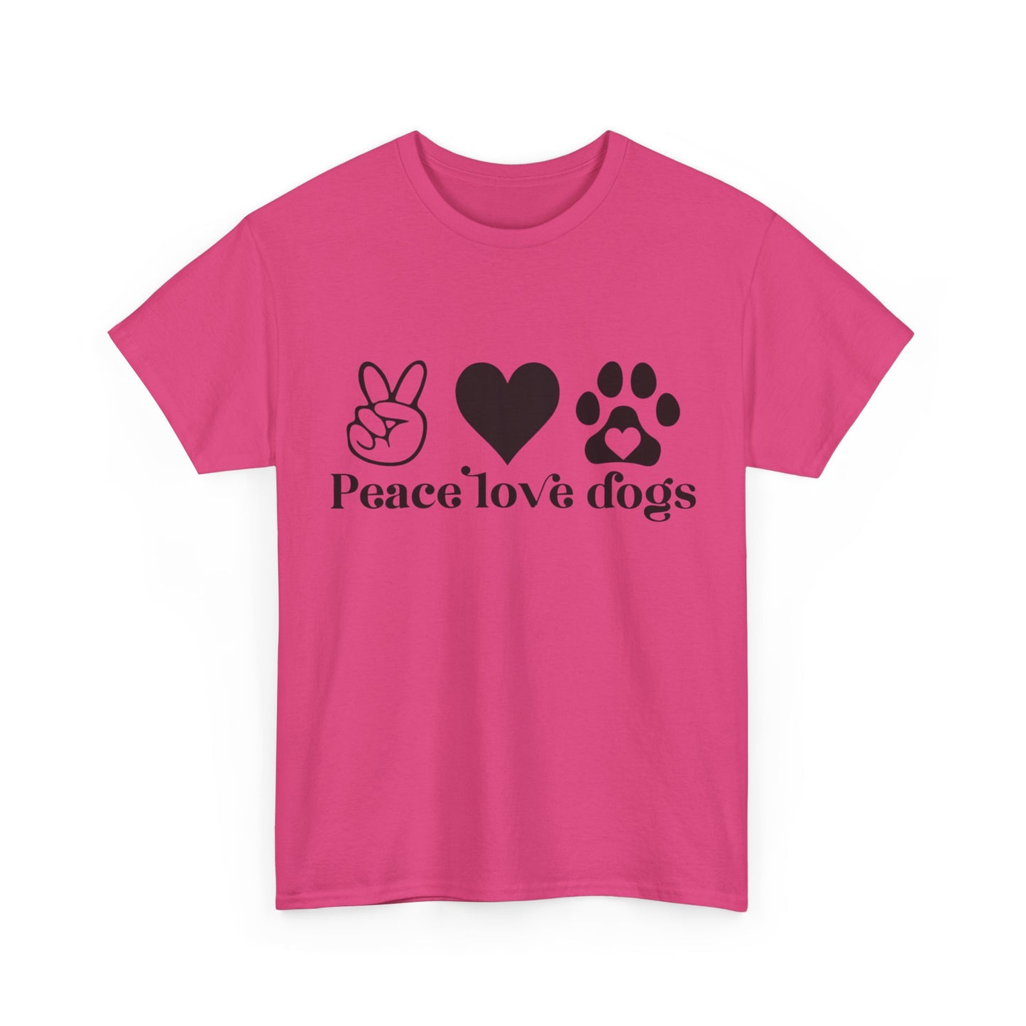 Peace Love Dogs Unisex Heavy Cotton Tee | Dog Lover Gift, Casual Wear, Animal Rescue Support, Pet Owner Tee, Everyday Comfort