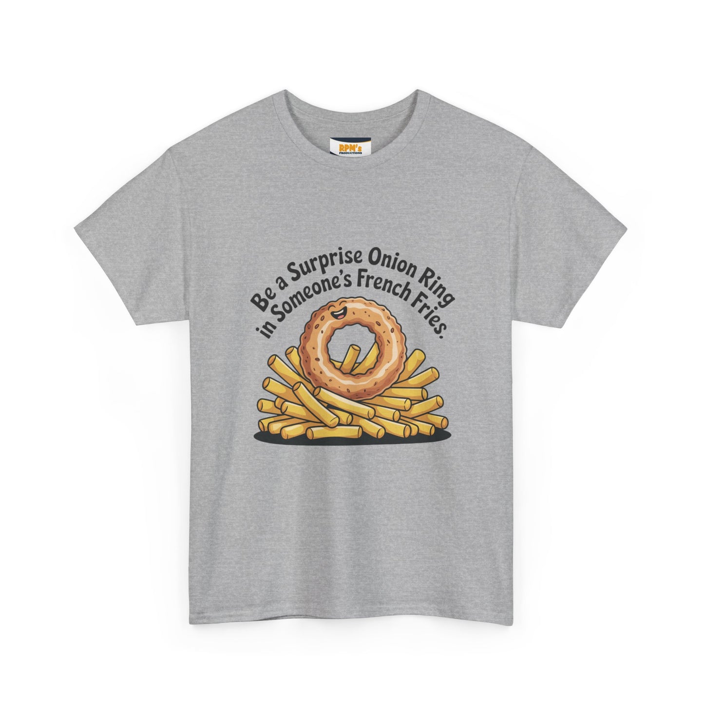 Funny Foodie Tee, Unisex Graphic Tee, Humor Shirt, Gift for Food Lovers, Casual Everyday Wear, Onion Ring Surprise Shirt