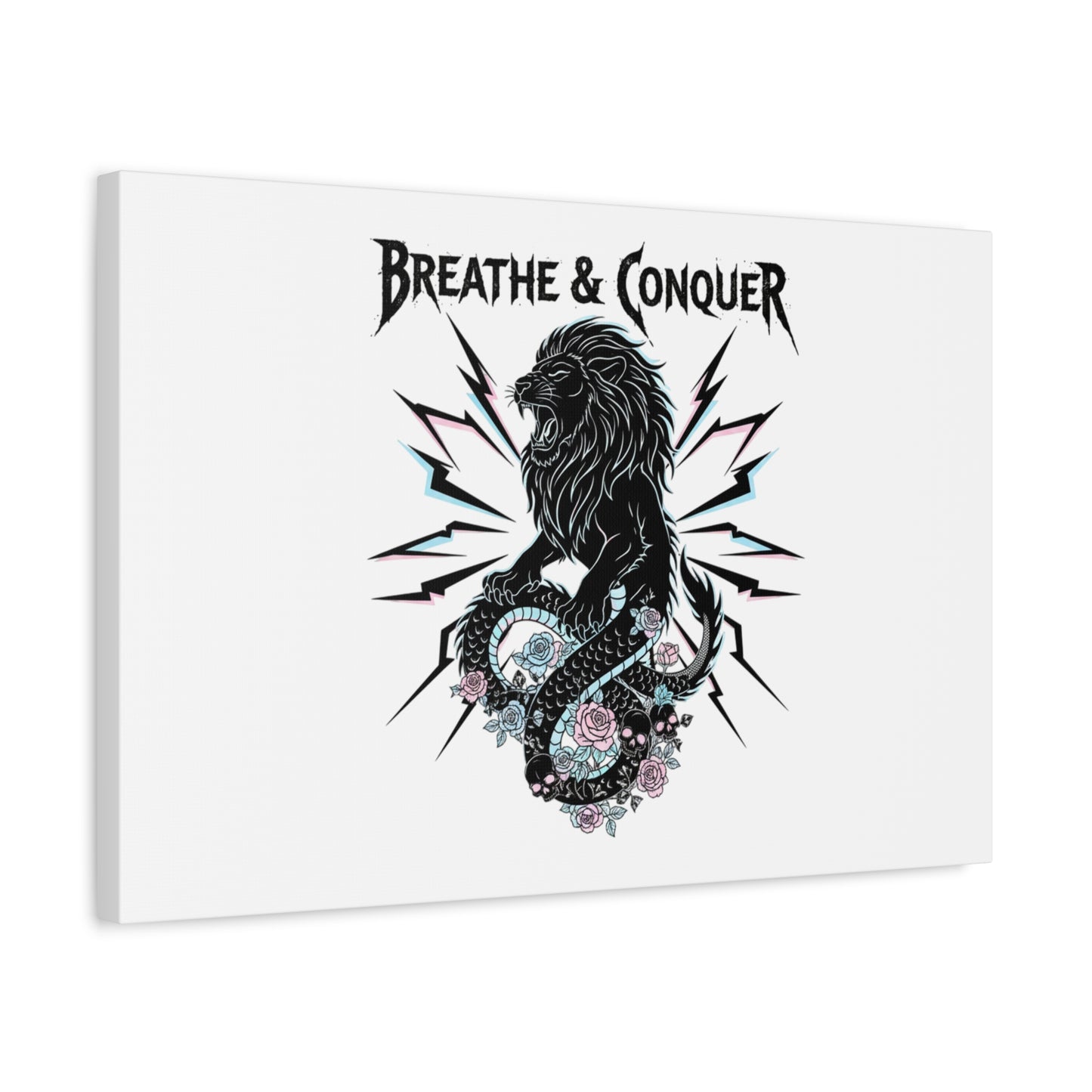 Breathe & Conquer Canvas | Matte Stretched Wall Art, Heavy Metal Wellness